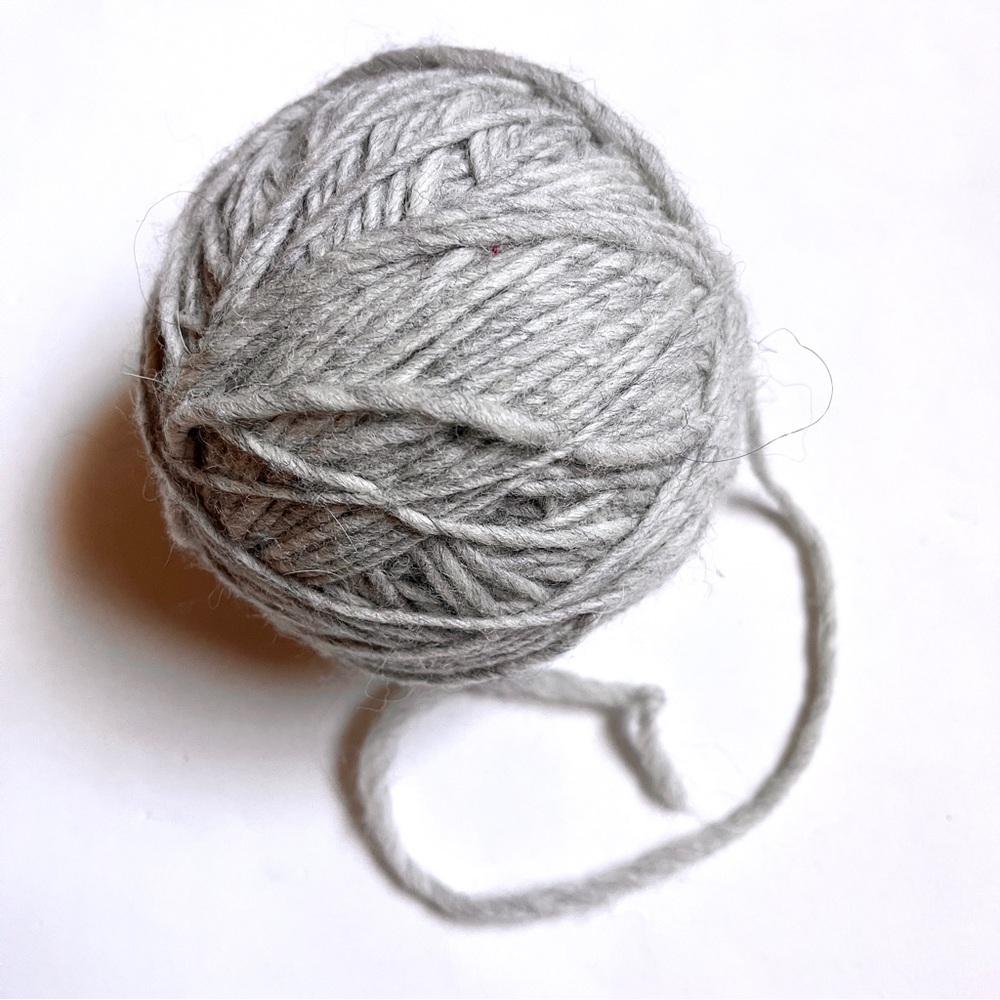 Large Oatmeal Heathered Gray Wool Yarn Ball. Nwot